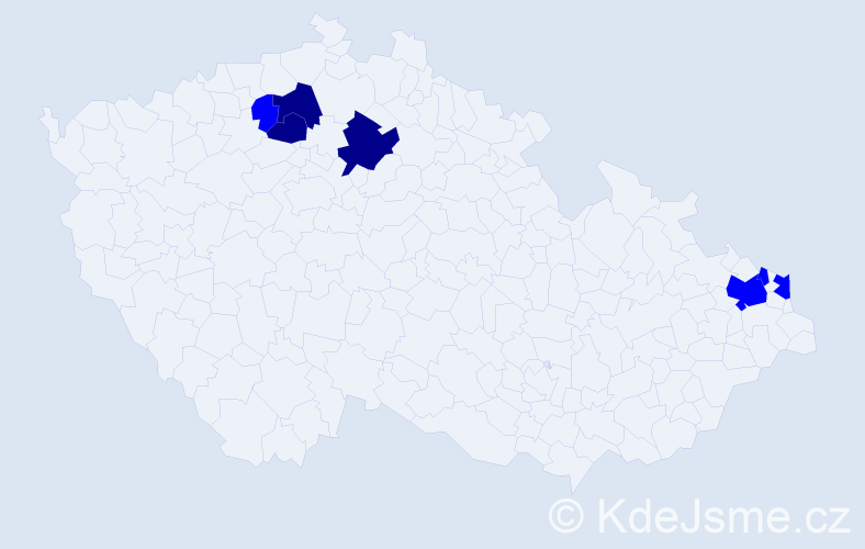 Příjmení: 'Nykiel', počet výskytů 10 v celé ČR