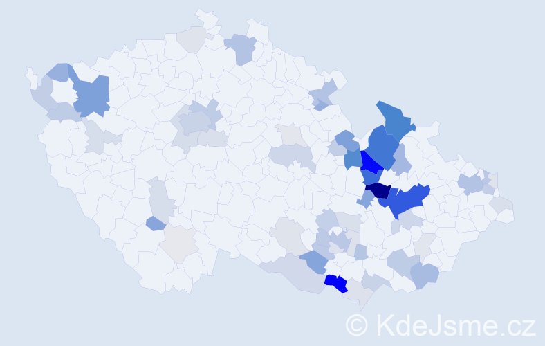 Příjmení: 'Weiserová', počet výskytů 193 v celé ČR