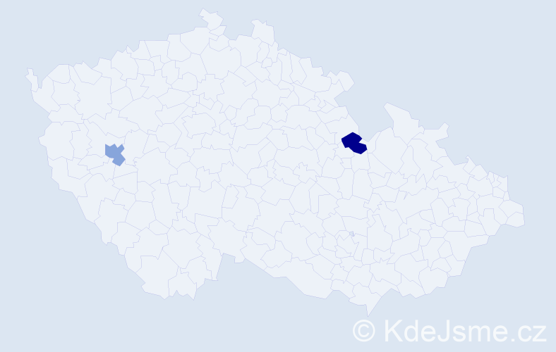 Příjmení: 'Peljee', počet výskytů 2 v celé ČR