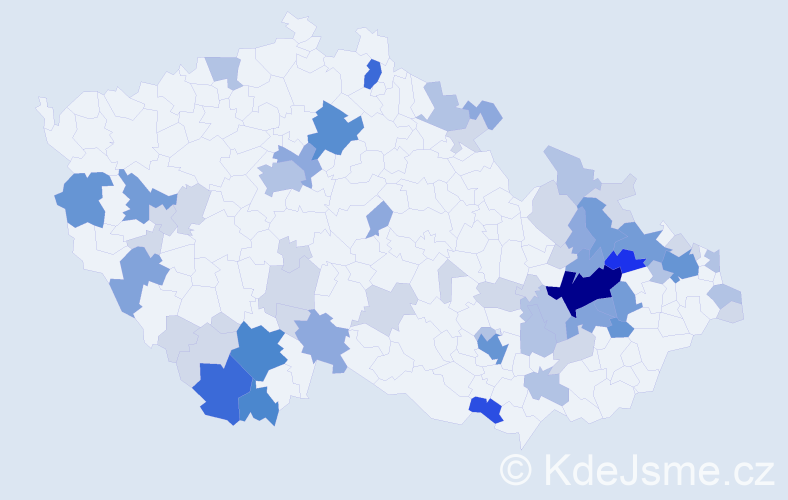 Příjmení: 'Bejdák', počet výskytů 196 v celé ČR