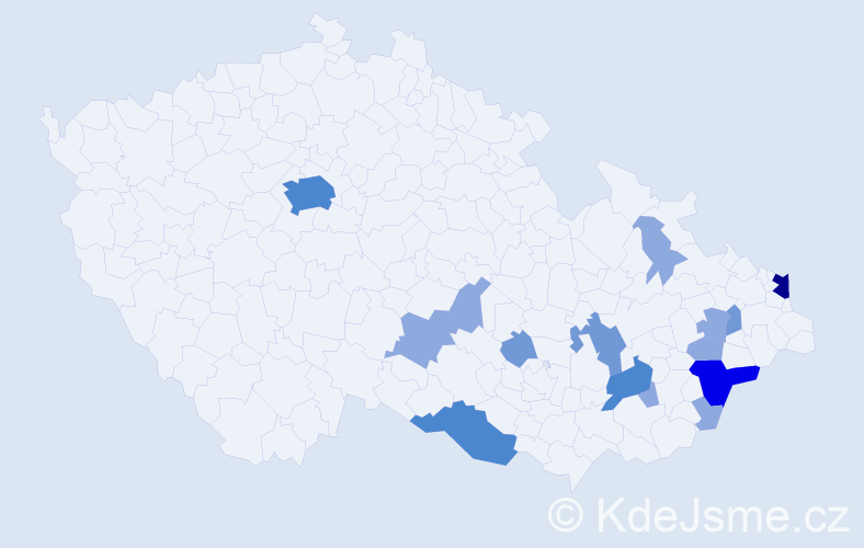 Příjmení: 'Františ', počet výskytů 33 v celé ČR