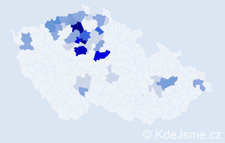 Příjmení: 'Prejzová', počet výskytů 141 v celé ČR