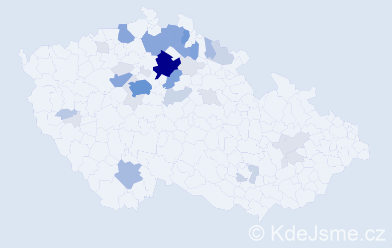 Příjmení: 'Šiftová', počet výskytů 116 v celé ČR