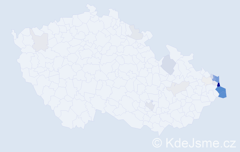 Příjmení: 'Tomanek', počet výskytů 60 v celé ČR