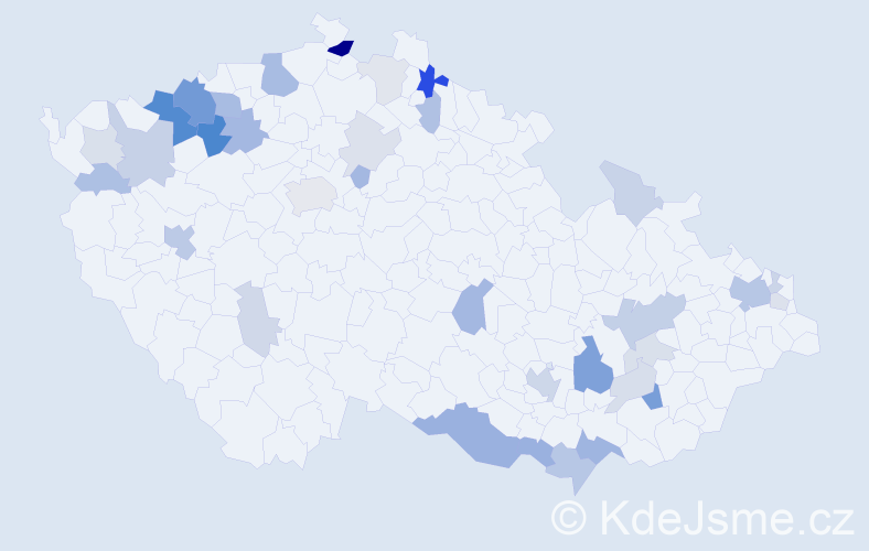 Příjmení: 'Šarköziová', počet výskytů 92 v celé ČR