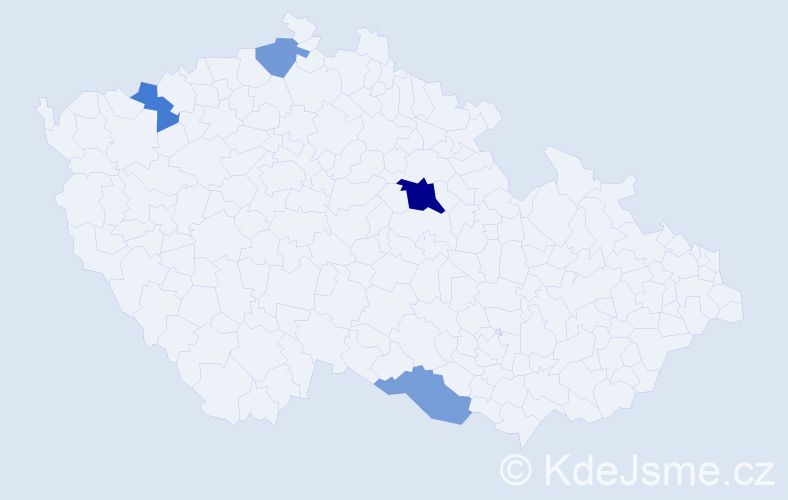 Příjmení: 'Kádeková', počet výskytů 7 v celé ČR