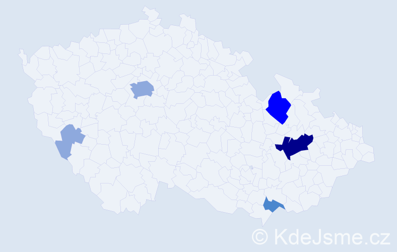 Příjmení: 'Lahová', počet výskytů 13 v celé ČR