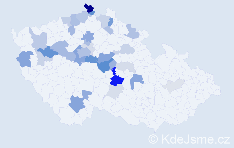 Příjmení: 'Chroustovská', počet výskytů 106 v celé ČR