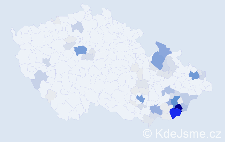 Příjmení: 'Plášek', počet výskytů 332 v celé ČR