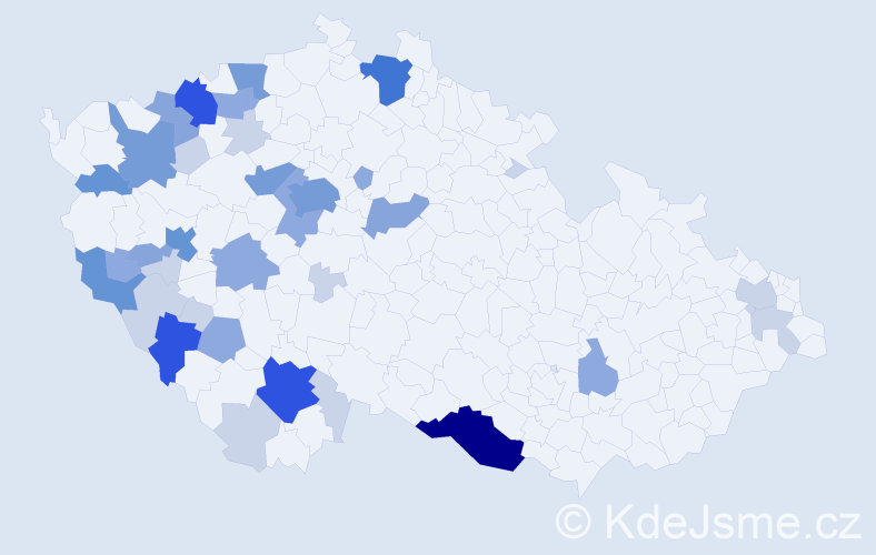 Příjmení: 'Karl', počet výskytů 111 v celé ČR