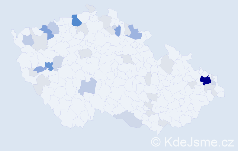 Příjmení: 'Geci', počet výskytů 117 v celé ČR