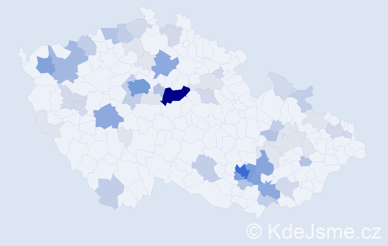 Příjmení: 'Čáslava', počet výskytů 195 v celé ČR