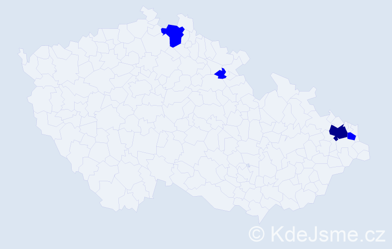 Příjmení: 'Močáryová', počet výskytů 5 v celé ČR
