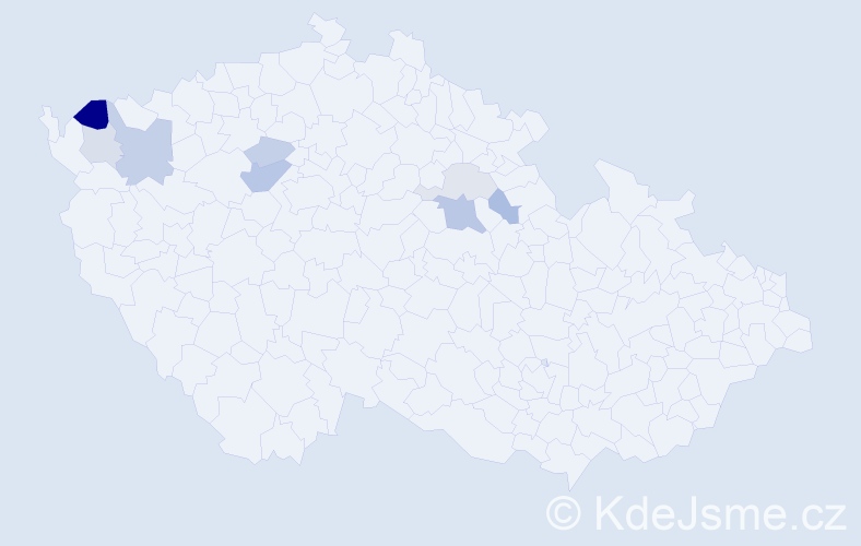 Příjmení: 'Rochelová', počet výskytů 16 v celé ČR