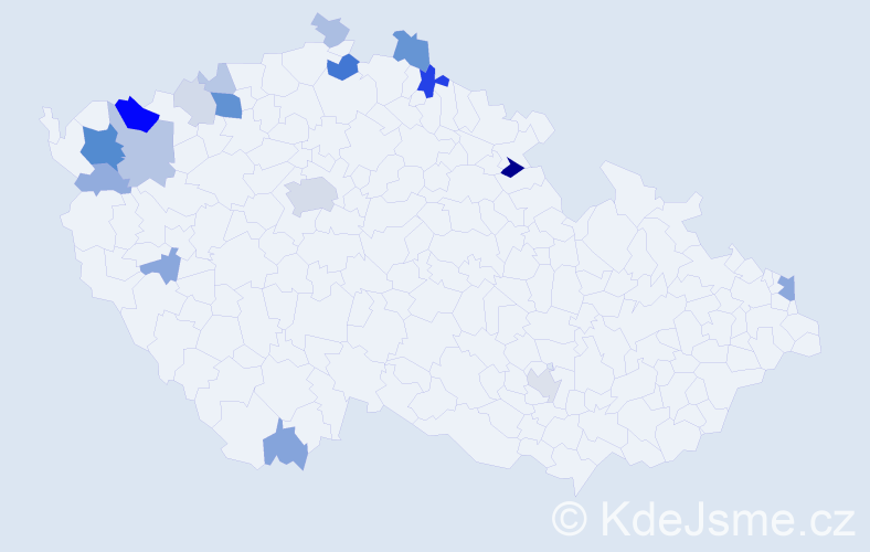 Příjmení: 'Lau', počet výskytů 50 v celé ČR