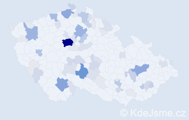 Příjmení: 'Koutek', počet výskytů 215 v celé ČR