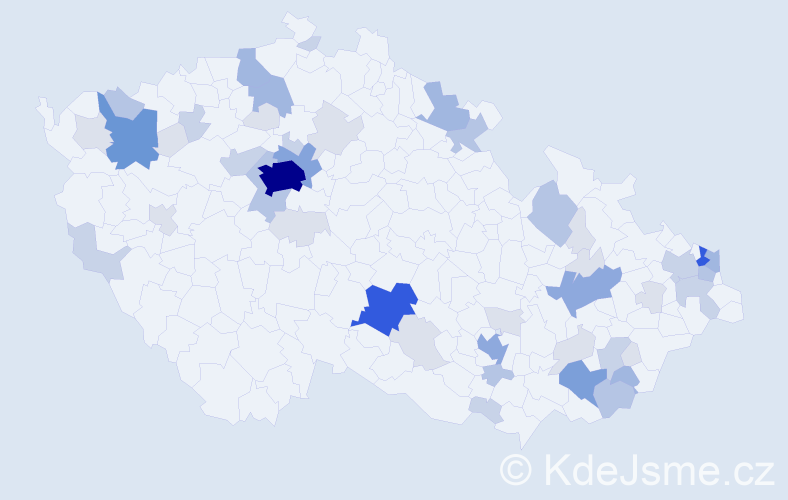 Příjmení: 'Fábry', počet výskytů 159 v celé ČR