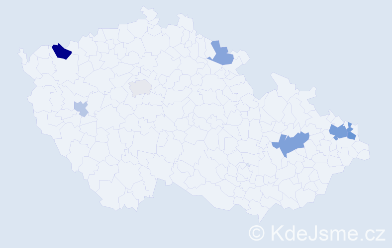 Příjmení: 'Pazdiorová', počet výskytů 14 v celé ČR