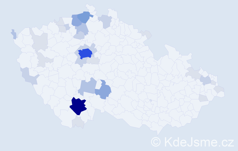 Příjmení: 'Primusová', počet výskytů 89 v celé ČR