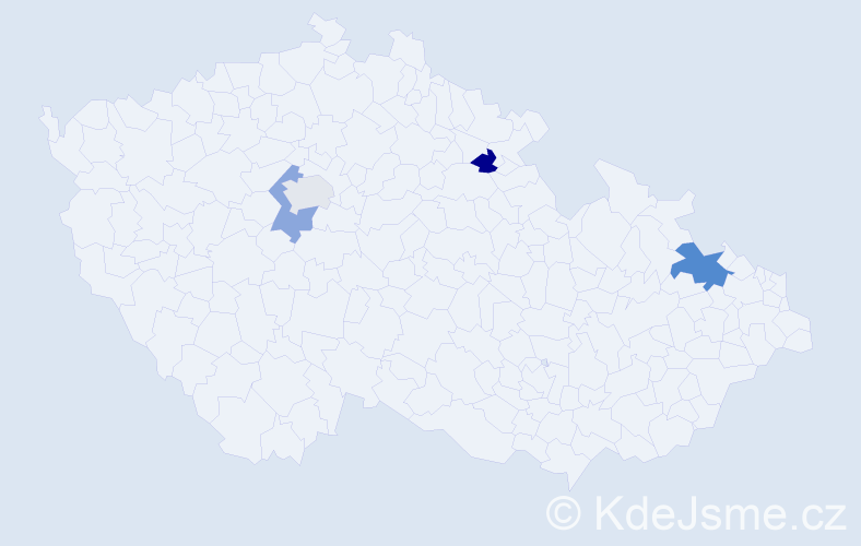 Příjmení: 'Mattei', počet výskytů 5 v celé ČR