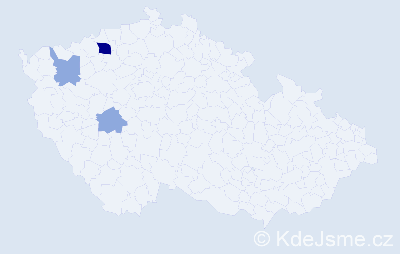 Příjmení: 'Havej', počet výskytů 7 v celé ČR