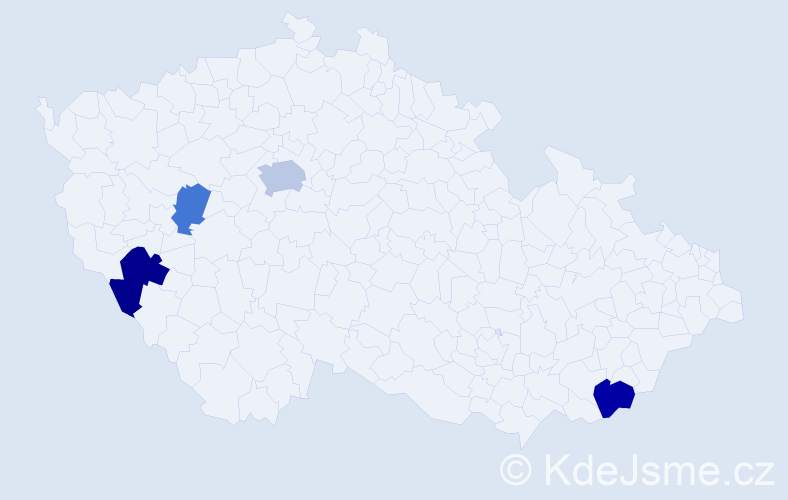 Příjmení: 'Kubíniová', počet výskytů 8 v celé ČR