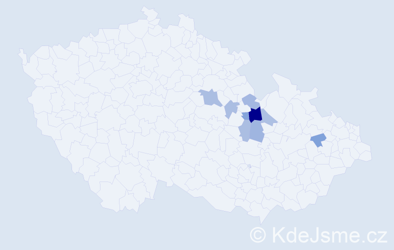 Příjmení: 'Wendligová', počet výskytů 15 v celé ČR