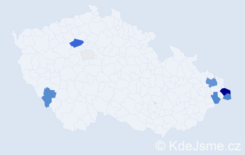 Příjmení: 'Podžorská', počet výskytů 18 v celé ČR