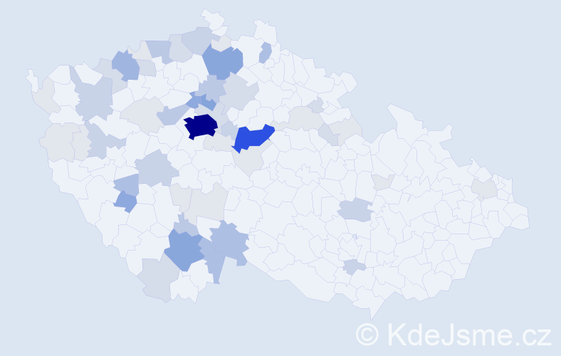 Příjmení: 'Cikánová', počet výskytů 192 v celé ČR