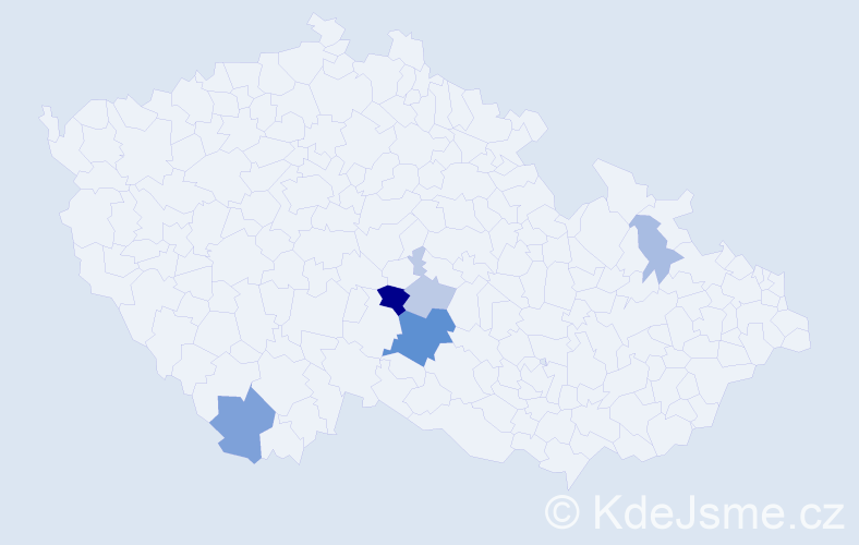Příjmení: 'Chmilová', počet výskytů 13 v celé ČR