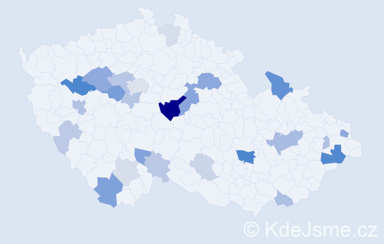 Příjmení: 'Cyprová', počet výskytů 63 v celé ČR