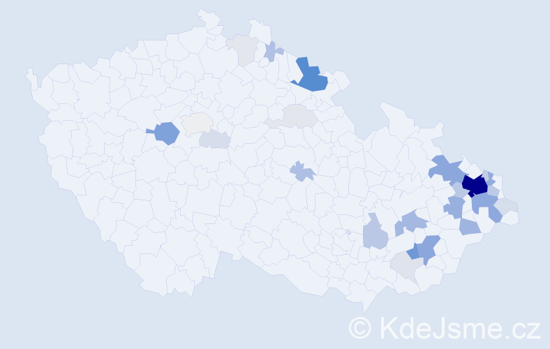 Příjmení: 'Buroň', počet výskytů 134 v celé ČR