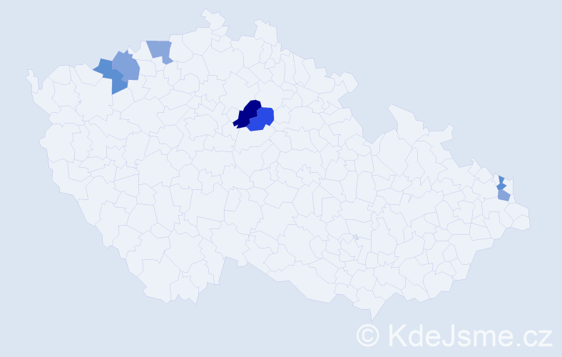 Příjmení: 'Kyrpal', počet výskytů 8 v celé ČR