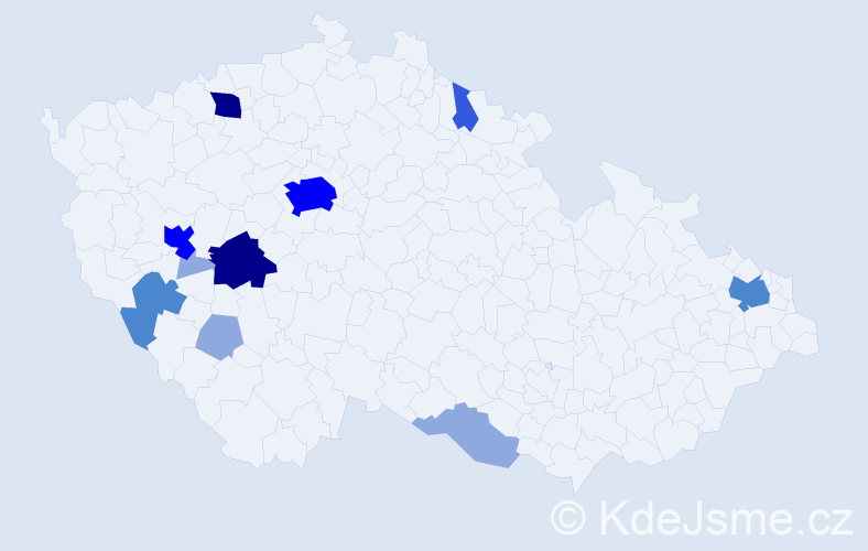 Příjmení: 'Nehézová', počet výskytů 28 v celé ČR