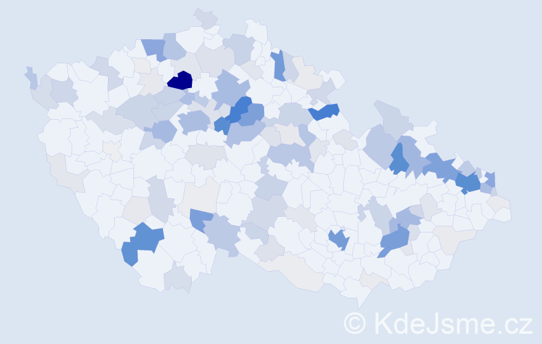 Příjmení: 'Stojka', počet výskytů 645 v celé ČR