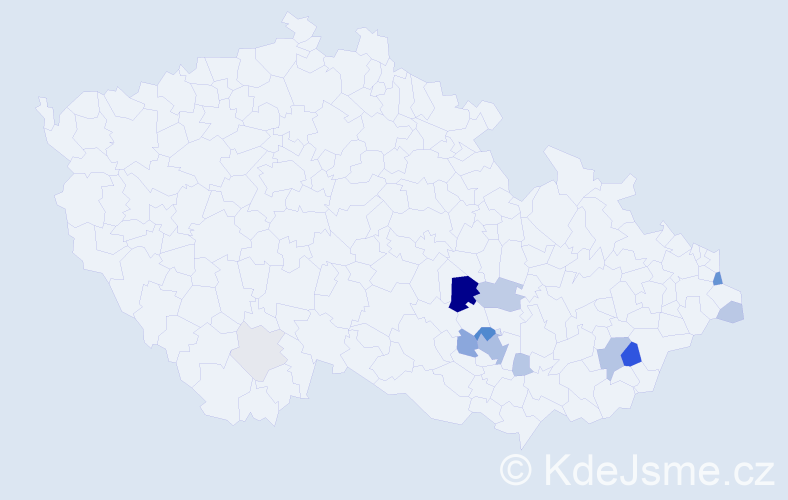 Příjmení: 'Coural', počet výskytů 44 v celé ČR