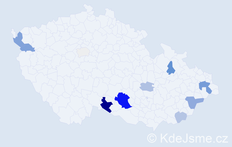Příjmení: 'Lanczová', počet výskytů 24 v celé ČR