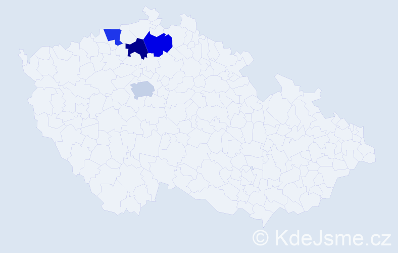 Příjmení: 'Kirilová', počet výskytů 4 v celé ČR