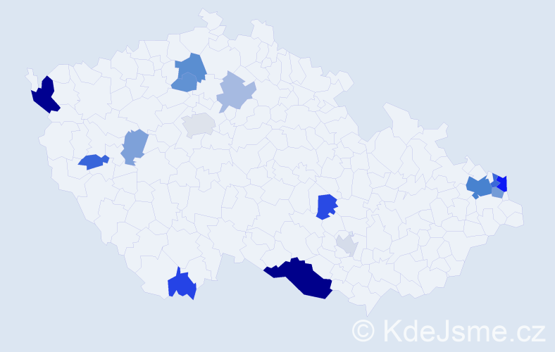 Příjmení: 'Cuper', počet výskytů 37 v celé ČR