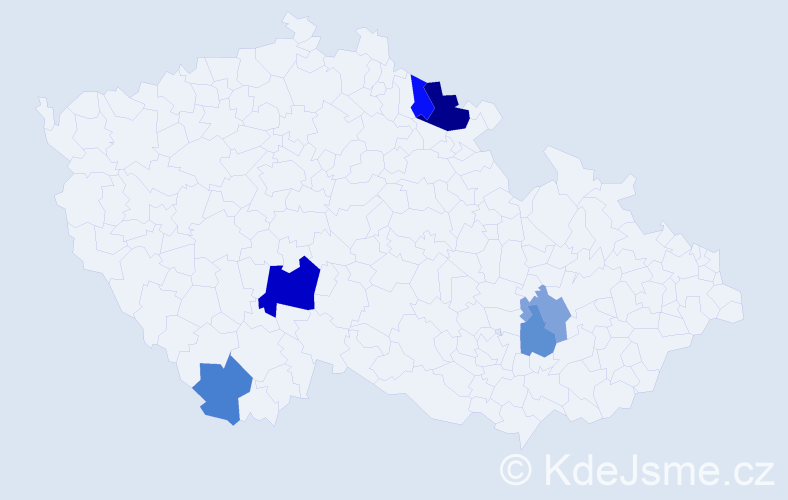 Příjmení: 'Vyhlidal', počet výskytů 10 v celé ČR