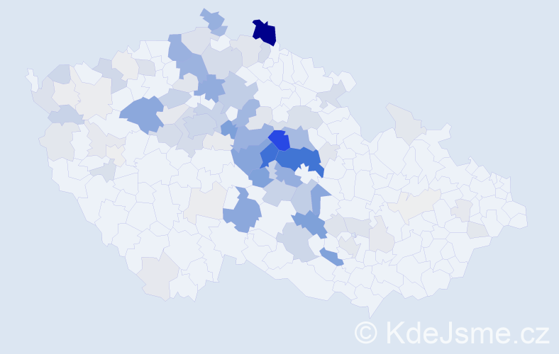 Příjmení: 'Kutílek', počet výskytů 375 v celé ČR