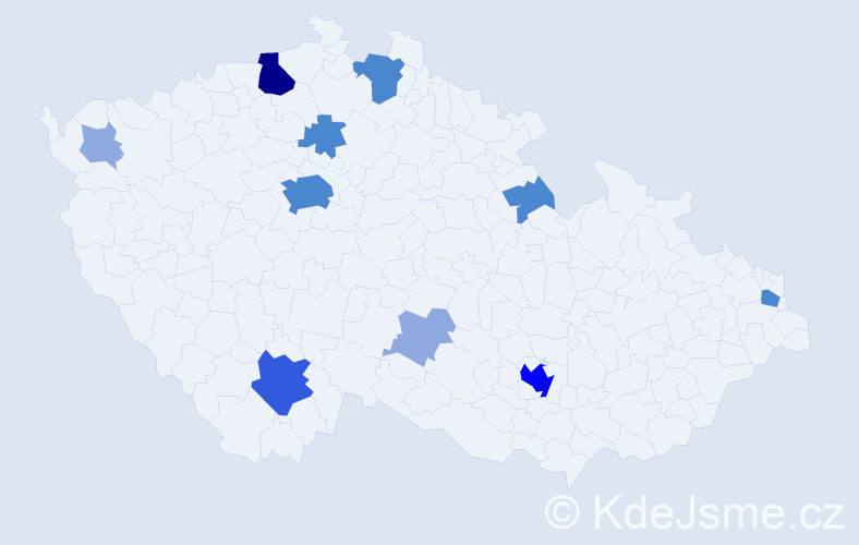 Příjmení: 'Krautschneider', počet výskytů 24 v celé ČR
