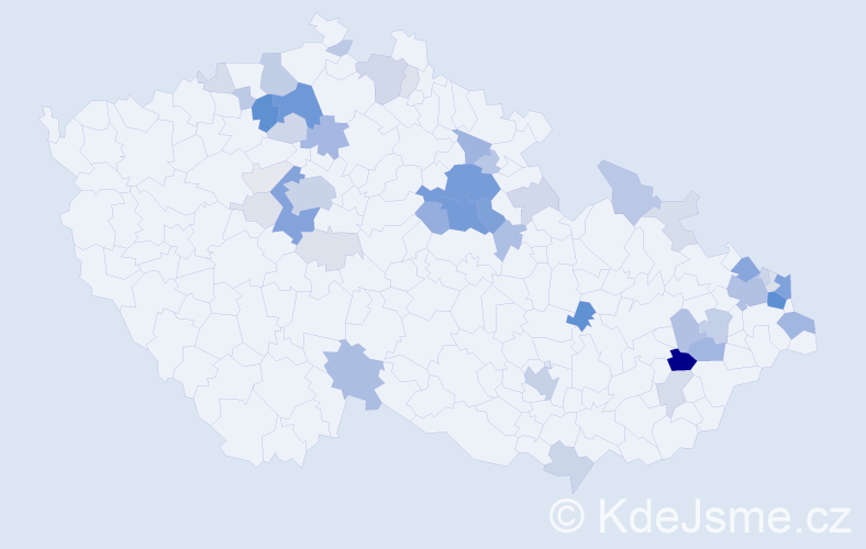 Příjmení: 'Malíř', počet výskytů 184 v celé ČR