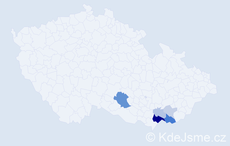 Příjmení: 'Pukanec', počet výskytů 18 v celé ČR