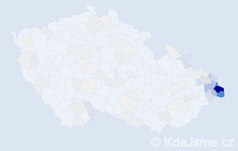 Příjmení: 'Kaletová', počet výskytů 560 v celé ČR