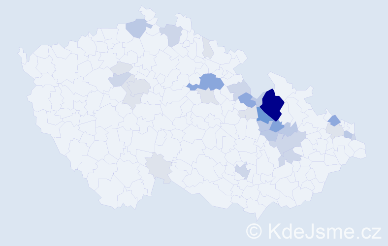Příjmení: 'Vicenec', počet výskytů 102 v celé ČR