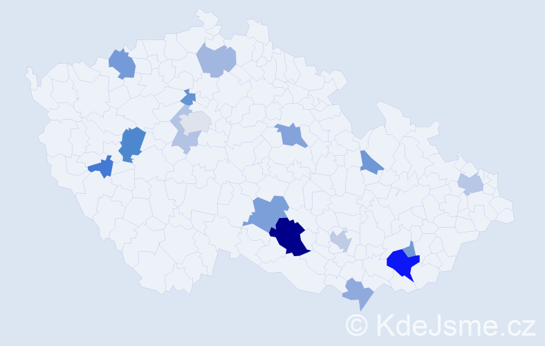 Příjmení: 'Grublová', počet výskytů 32 v celé ČR