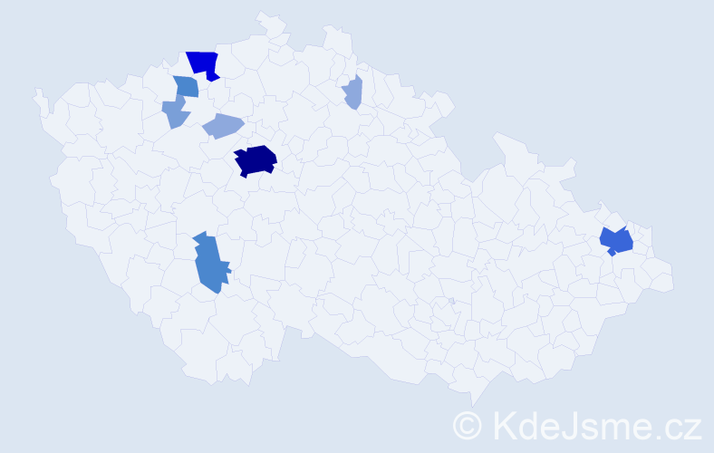 Příjmení: 'Cingl', počet výskytů 27 v celé ČR
