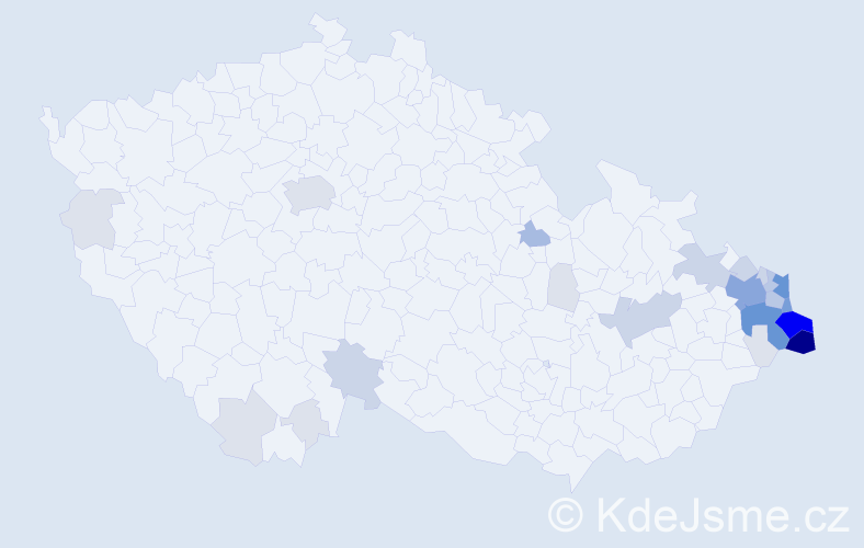 Příjmení: 'Kukuczková', počet výskytů 109 v celé ČR