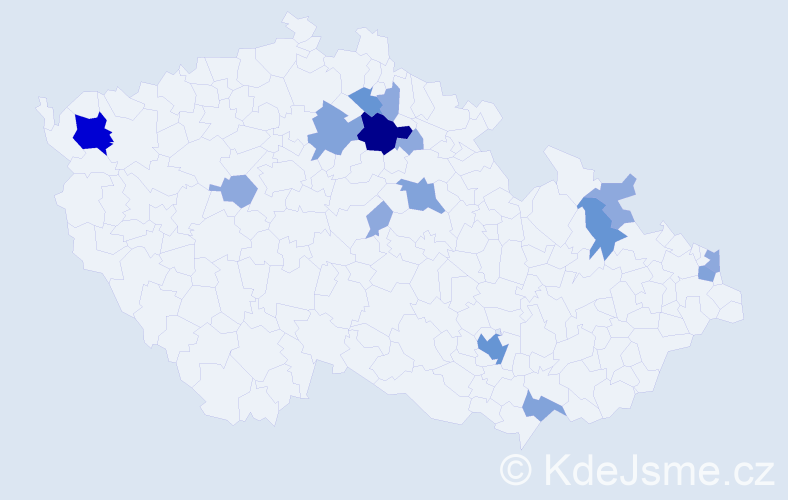 Příjmení: 'Rusznyáková', počet výskytů 38 v celé ČR
